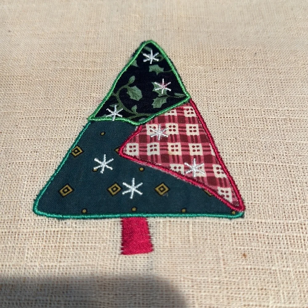 Vintage Handmade Kitchen Hand Towel Christmas tree